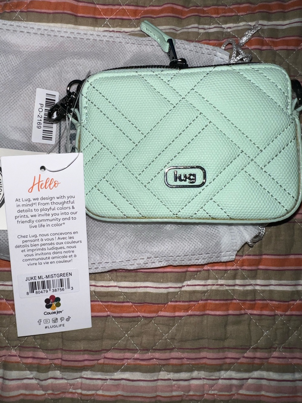 NWT lug juke Mint Quilted Small Crossbody Bag